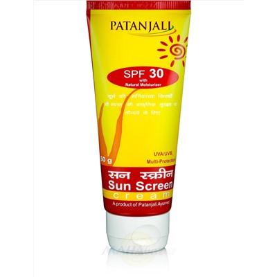 Солнцезащитный крем СПФ 30, 50 г, Патанджали; Sun Screen Cream SPF 30, 50 g, Patanjali